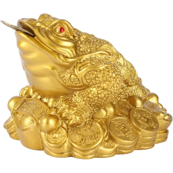 Chinese Feng Shui Money Frog, Wealth Lucky Money Toad Office Ornament Lucky Frog