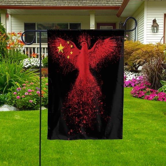 Chinese Flag With Eagle Painting - Proud China Garden Flag (11.5x17.5) Double-Sided Decorative Polyester Indoor/Outdoor Flag