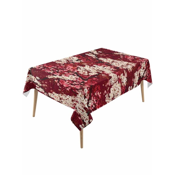 Chinese Flowers Table Cloth, Waterproof Tablecloth for Rectangle Tables ...