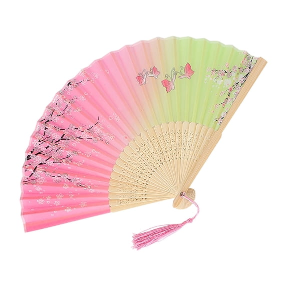 Chinese Folding Fan Bamboo Handheld Ancient Style Fan for Dance Performance Wedding and Home Party Decorations