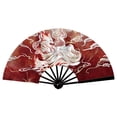 thumbnail image 1 of Chinese Folding Fan Summer OutdoorDomineering Hand Decor Bamboo Wood T7N7, 1 of 9