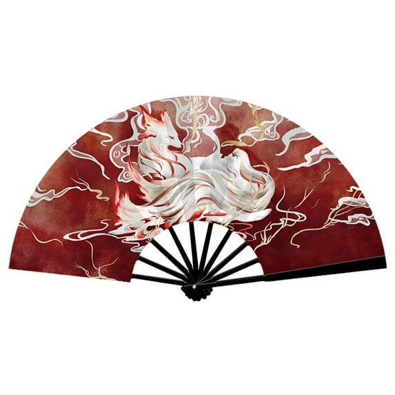 Chinese Folding Fan Summer OutdoorDomineering Hand Decor Bamboo Wood T7N7