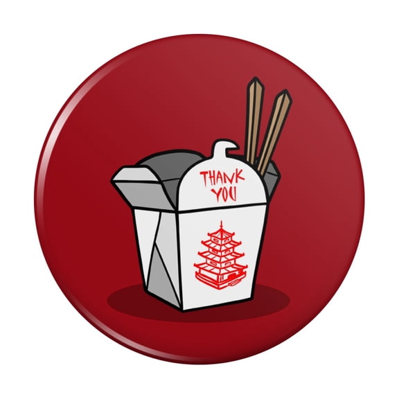 Chinese Food Takeout Box with Chopsticks Kitchen Refrigerator Locker Button Magnet