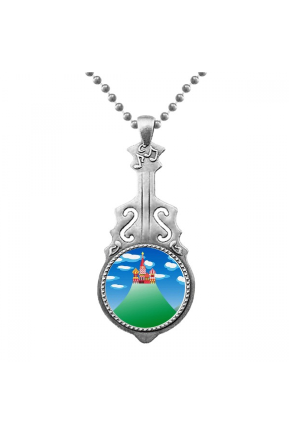 Chinese French Mountain Cloud Castle Pendant Jewelry Music Guitar Torque Hangtag
