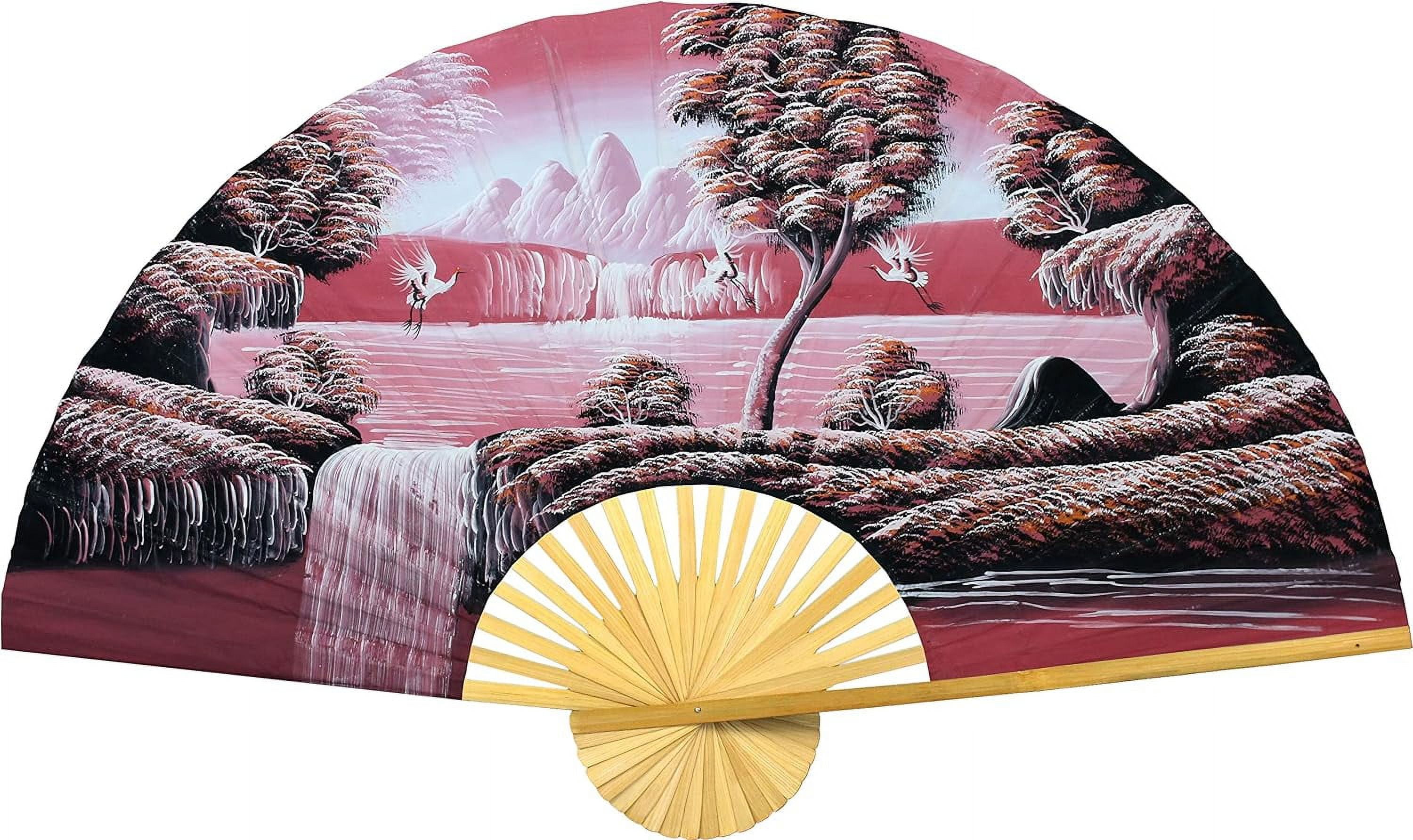Chinese Giant Folding Wall Fan HandPainted ative Wall Art, Boho (40