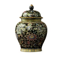 Chinese Ginger Jar with Lid Flower Chinoiserie Jar Decoration, Chinoiserie Antique Decorative Retro Porcelain Flowers Ceramic Covered Jars Vase, Traditional Vase Decor Gifts for Mom Grandma