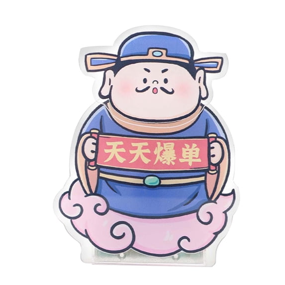Chinese God of Wealth Nodding Miniature Car Dashboard Ornament Desktop Toy 8x10.5cm Table Decoration for Housewarming Gift D