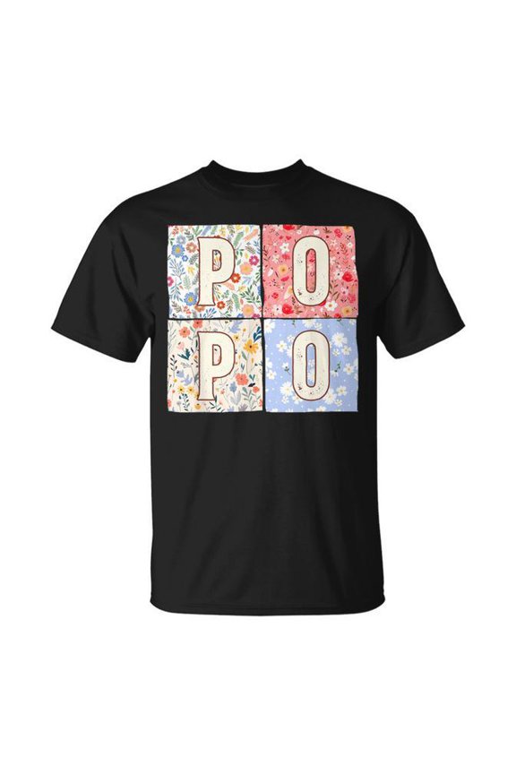 Chinese Grandma Popo Mother'S Day Boho Floral Flower T-Shirt Size S-5XL