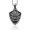 thumbnail image 1 of Chinese Guardian Lion Dog Handmade Sterling Silver Men Charm Necklace, Chinese Buddism Men Jewelry, Foo Dog Pendant with Chain, Fu dog Gift, 1 of 5