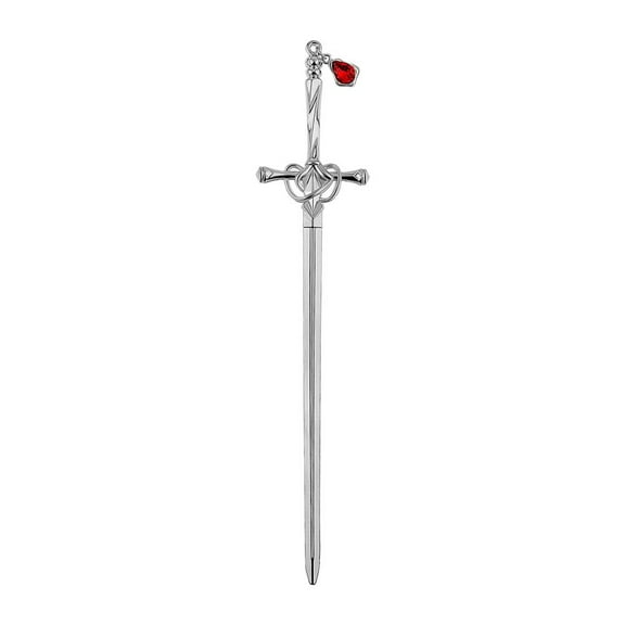 Chinese Hairpin Sword Shape Hair Stick Ruby Pendant, Vintage Style Hair Buns Chopsticks, Chinese Style Accessories for Women Girls Gifts N9M9
