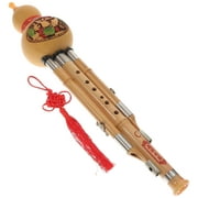 Chinese Handmade Hulusi Bamboo Gourd Cucurbit Flute Ethnic Musical Instrument C Key for Beginner Music Lovers (Random Pattern)