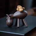 thumbnail image 1 of Chinese Handmade Purple Clay Tea Pet Tea Set Lucky Donkey Statue Ornaments Tea Figurine Sculpture Crafts, 1 of 7