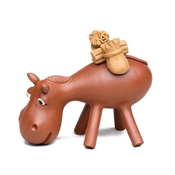 Chinese Handmade Purple Clay Tea Pet Tea Set Lucky Donkey Statue Ornaments Tea Figurine Sculpture Crafts