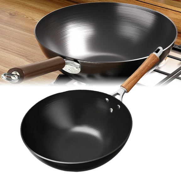 Chinese Handmade Wok, Traditional Iron Pan, Uncoated Hand-Forged Pot, Frying Pan Made of High-Purity Iron