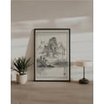 Chinese Ink Landscape Wall Art Vintage Asian Mountain Poster Zen Decor ...