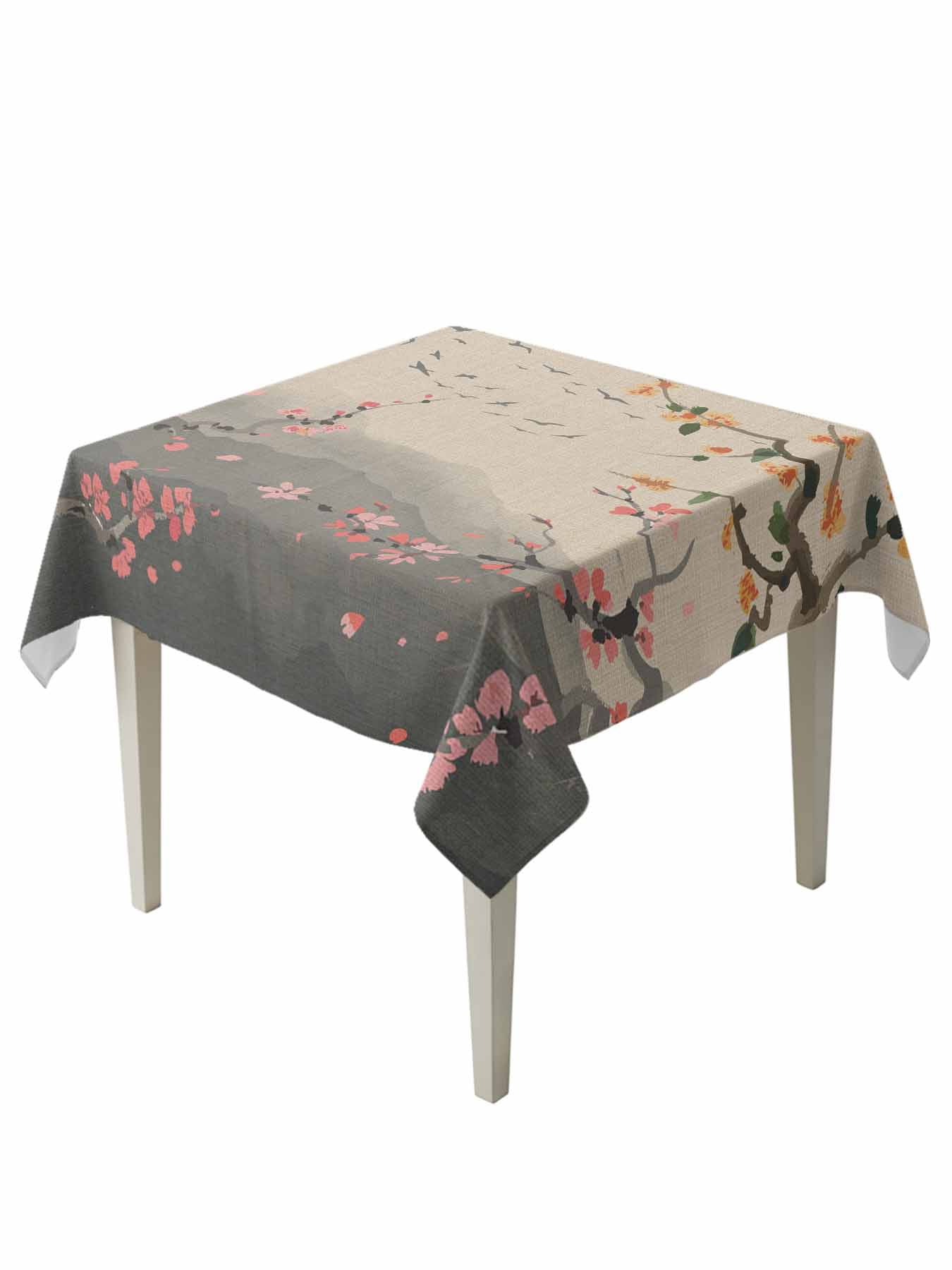 Chinese Ink Painting Table Cloth, Waterproof Tablecloth for Square ...