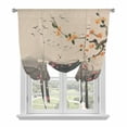 thumbnail image 1 of Chinese Ink Painting Tie Up Curtains for Windows, Adjustable Balloon Window Shades, Pink Peach Blossom Branches Kitchen Window Treatments Adjustable Roll Up Curtain for Basement/Nursery 52"x45", 1 of 8