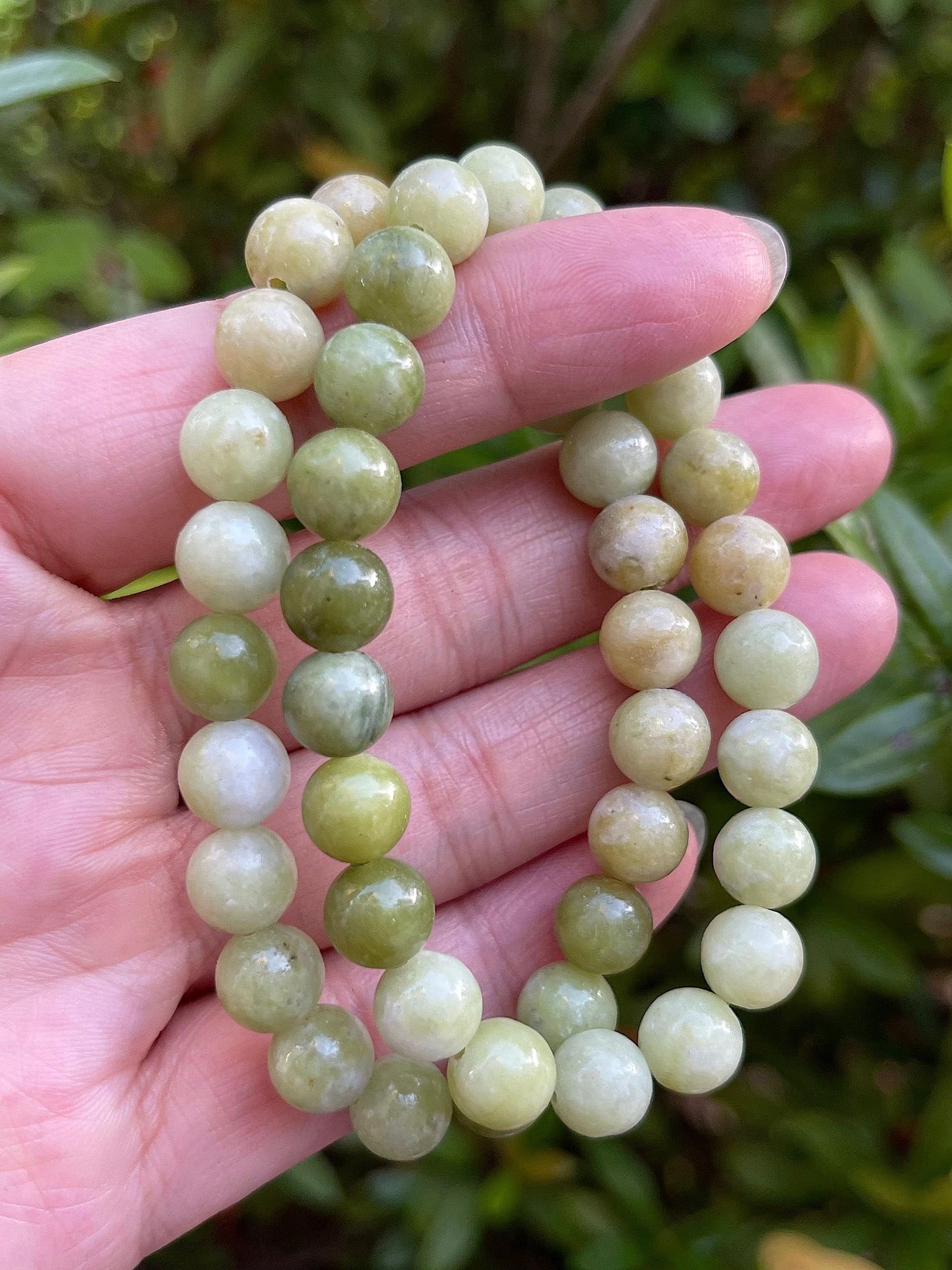 Chinese Jade Crystal Bead Bracelet 8mm, Wholesale Genuine Chinese Jade Stretch Gemstone Bracelet, Gift for Men & Women (5)