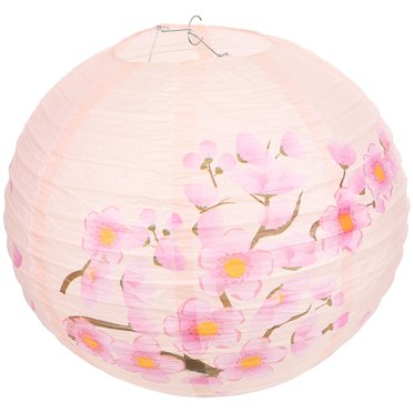 Chinese Japanese Paper Lantern 13.8" Pink Cherry Blossom for Decoration