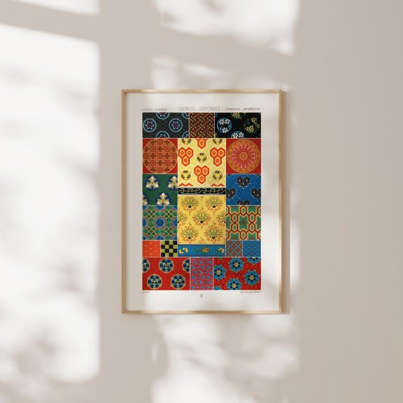 Chinese Japanese Pattern Albert Racinet Lornement Polychrome Illustration Wall Decor Unframed Paper Print