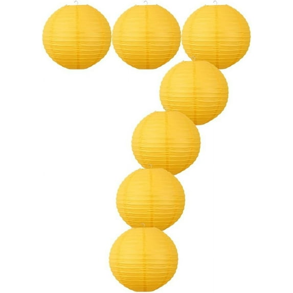 Chinese Japanese Style Paper Lanterns, Set of 7