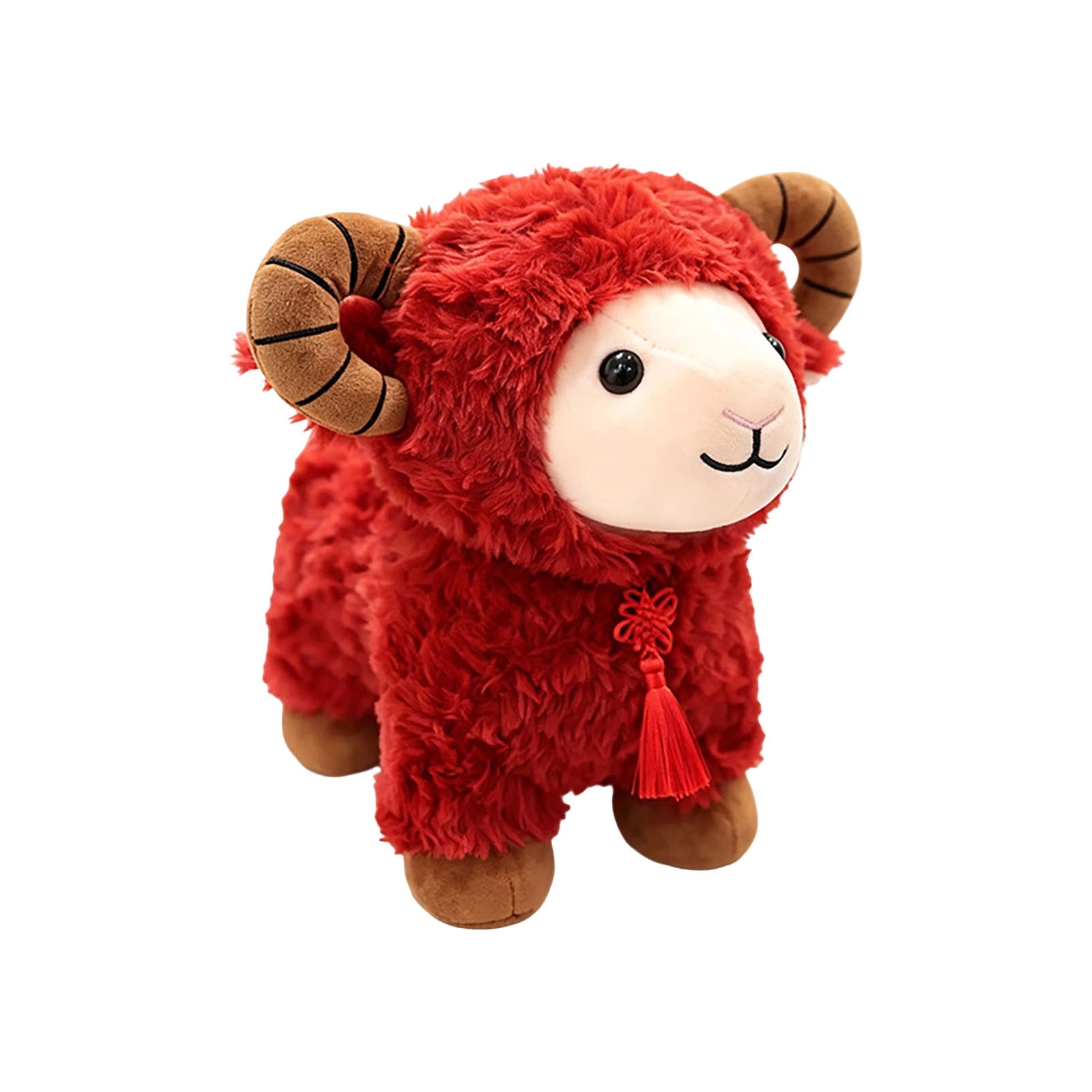 Chinese Knot Tassel Red Sheep Plush Toy, Traditional Lunar New Year ...