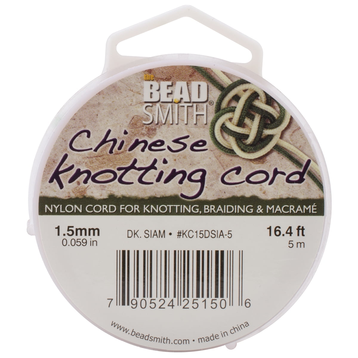 Chinese Knotting Cord 1.5mmX16.4'Dark Siam, Pk 6, Beadsmith