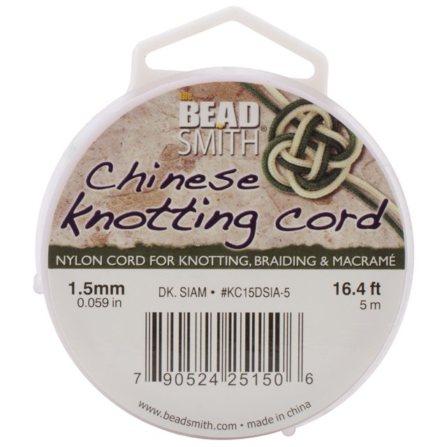 Chinese Knotting Cord 1.5mmX16.4'Dark Siam, Pk 6, Beadsmith