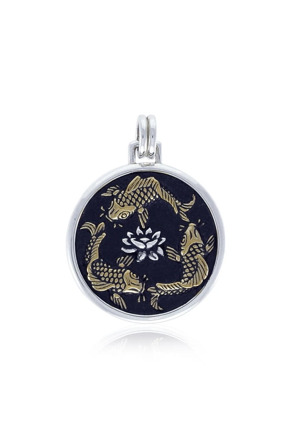 Chinese Koi Fish 925 Sterling Silver Feng Shui Pendant Prosperity Luck Jewelry