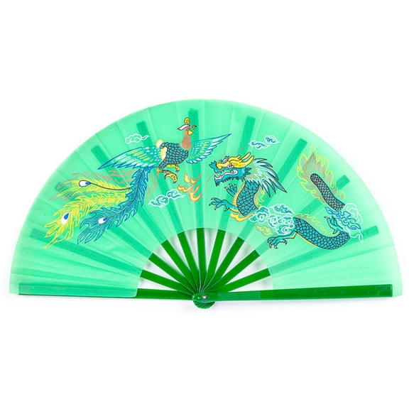 Chinese Kung Fu Fan Tai Chi Martial Arts Dragon Phoenix Plastic Handheld Folding Fans Art Dance Gift