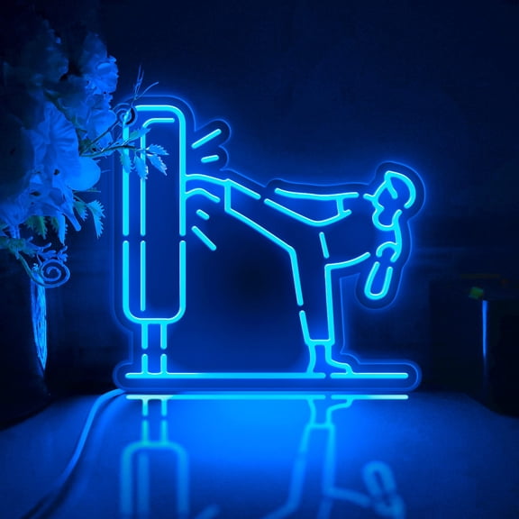 Chinese Kung Fu Led Light Box, Dimmable Neon-Like Light Signs USB Power for Wall Decor Bedroom Decoration, RGB Light (WxH) 8"x7"
