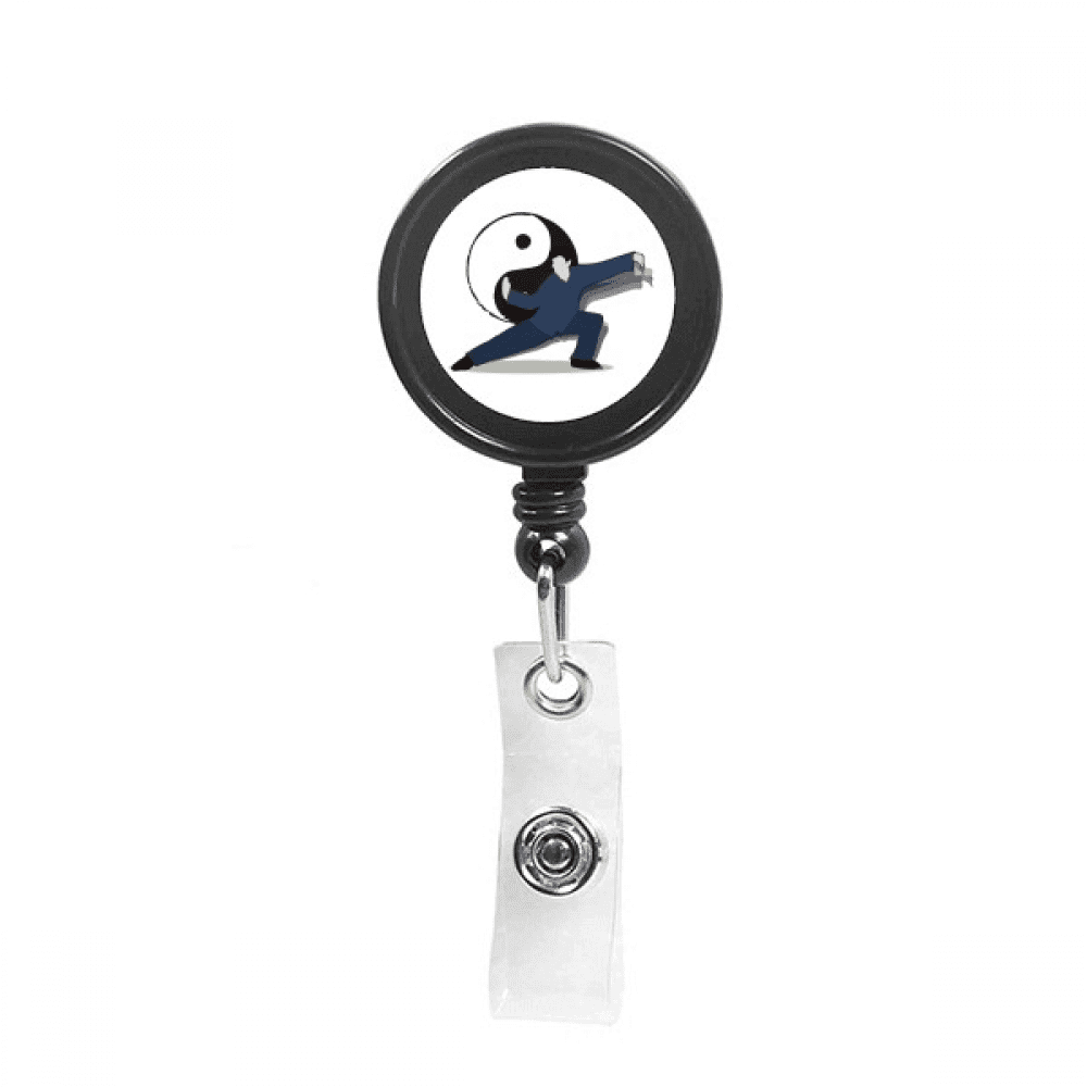 Chinese Kung Fu Tai Boxing Gossip Retractable Keychain Badge Holder ID Badge