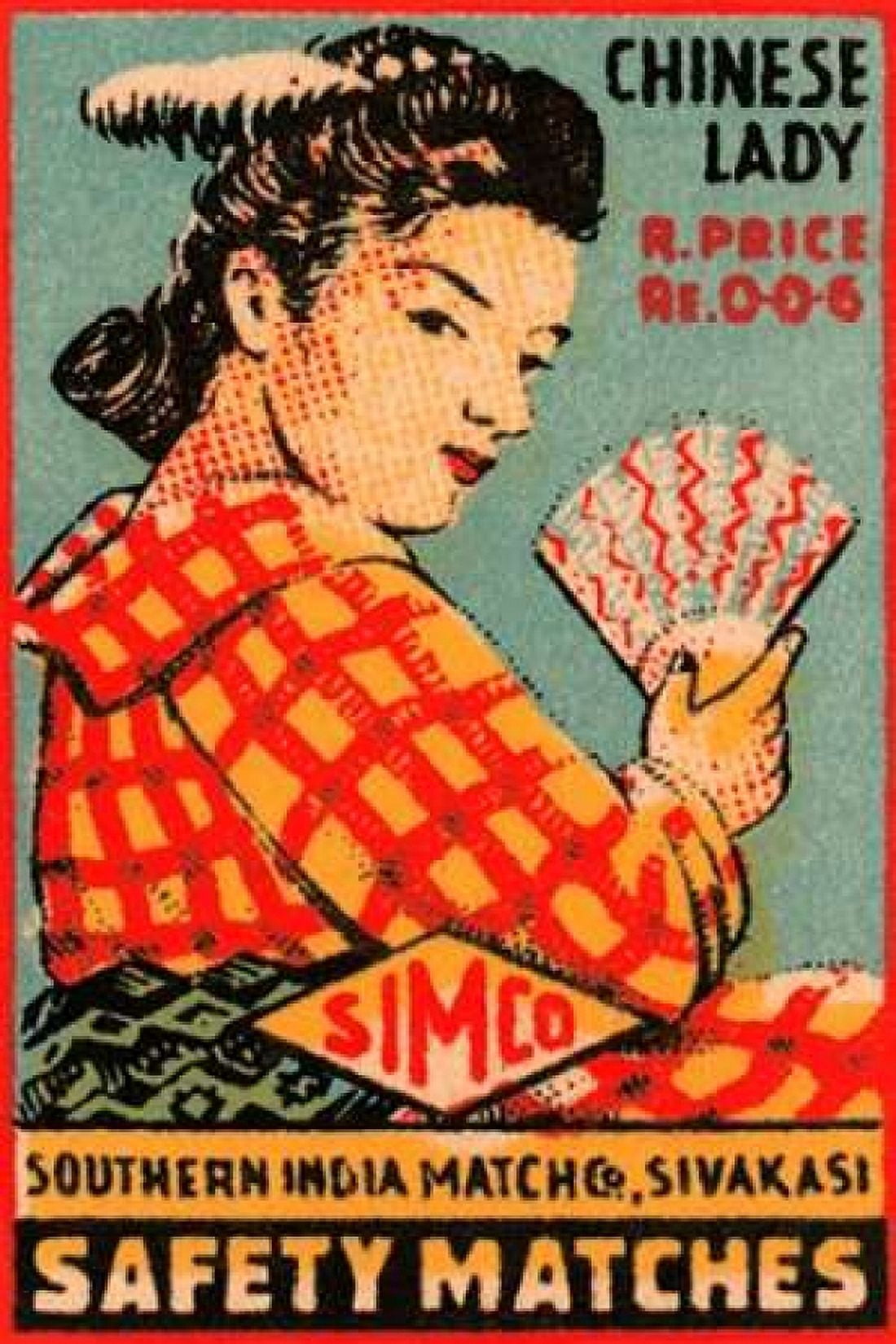 Chinese Lady Safety Matches Canvas Art - Unknown (12 x 18)