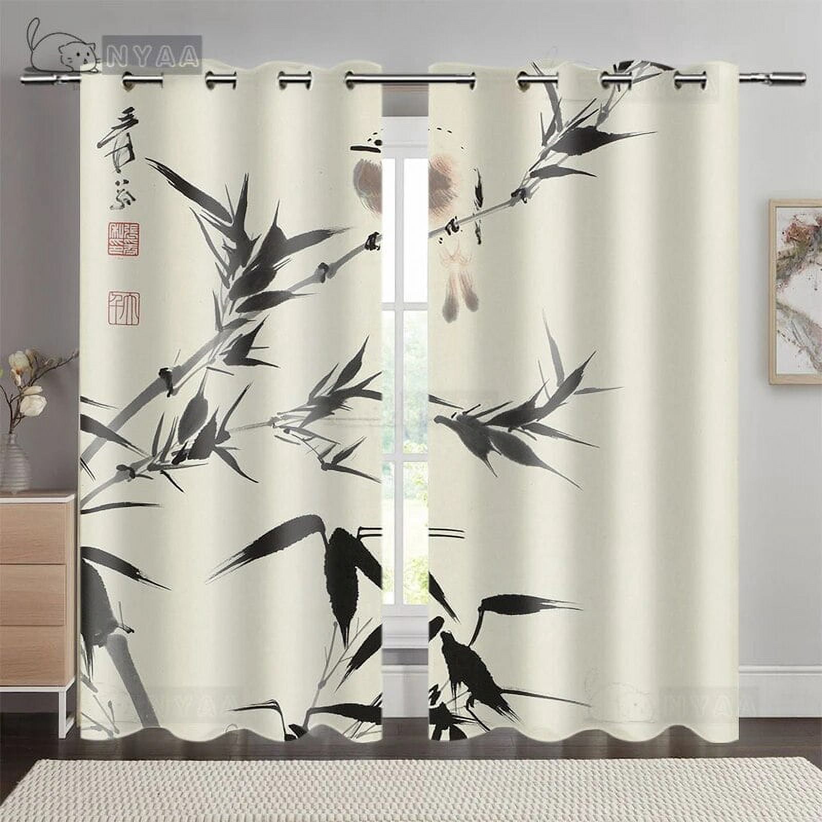 Chinese Landscape Painting Living Room Floor-to-ceiling Window Shade ...