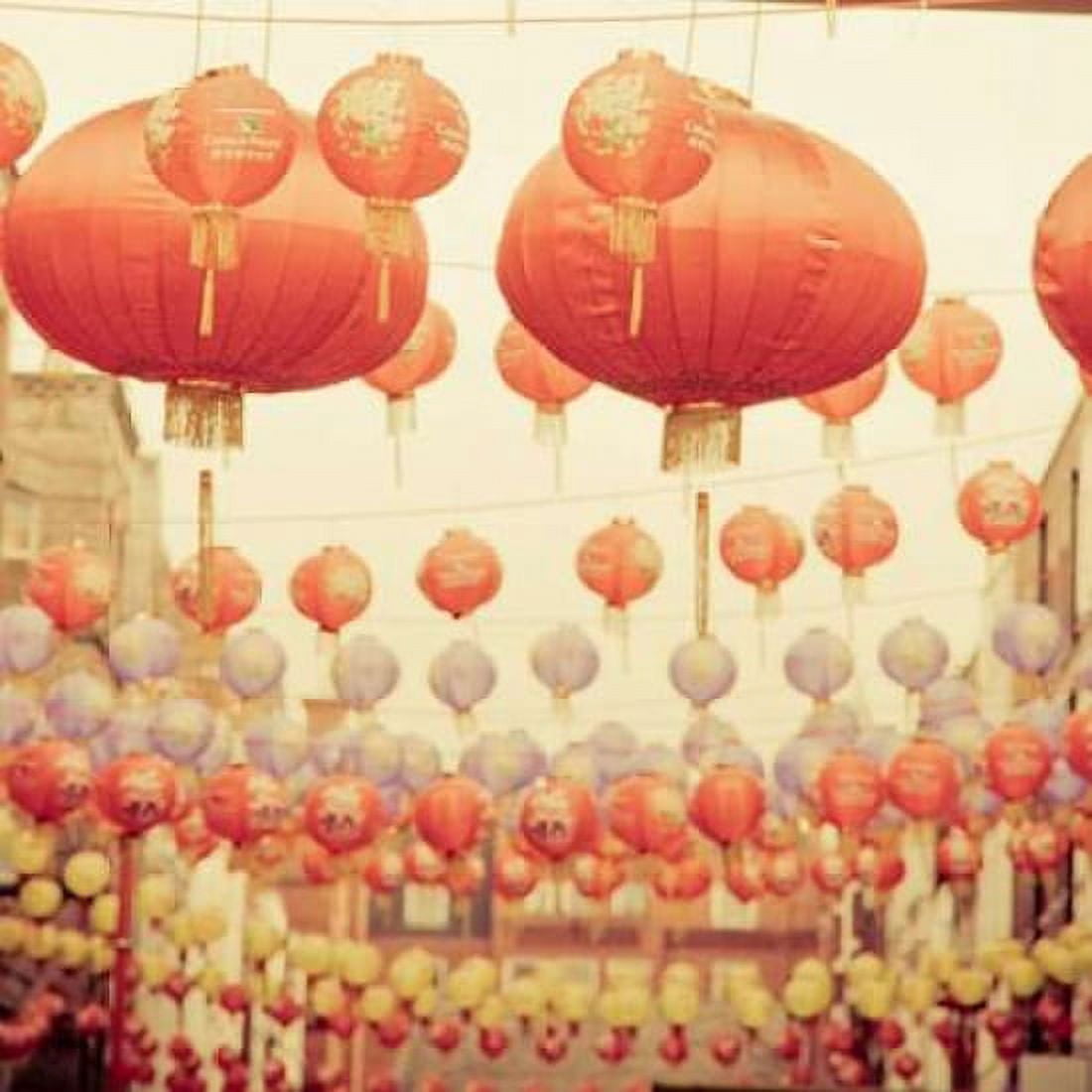 Chinese Lanterns Canvas Art - Keri Bevan (24 x 24)