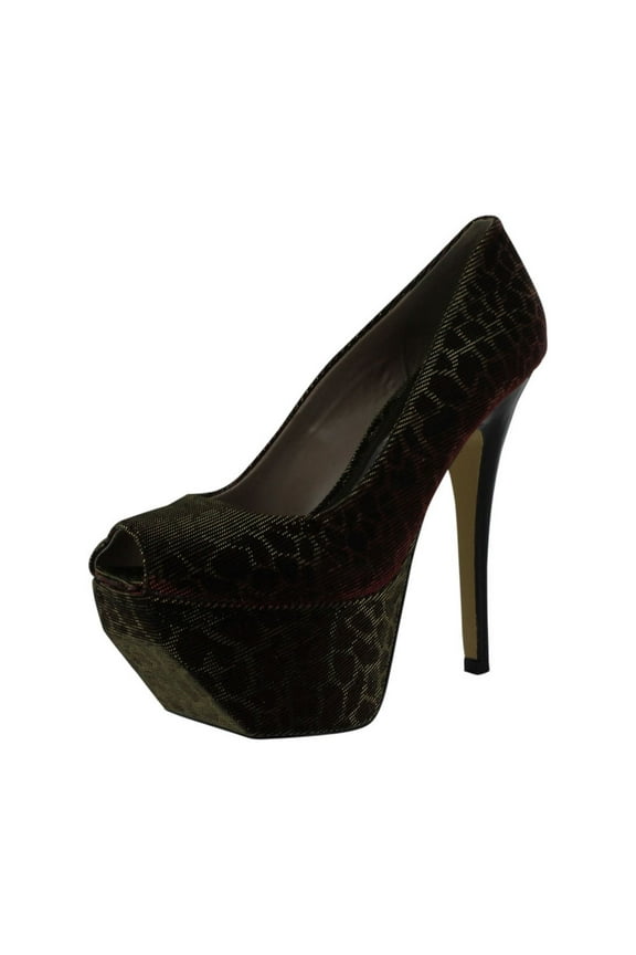 Women's Brite Lights High Heel Pumps Shoes, Brown/Multi, 7.5