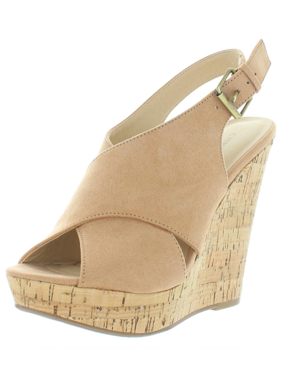Chinese Laundry Womens Myya Peep Toe Casual Platform Camel Suede Size 9.0