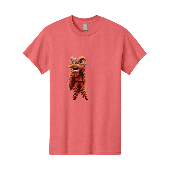 Chinese-Lion-Dance-Costume Mens Graphic Tee, 100% Cotton, Casual Summer Wear BAA294