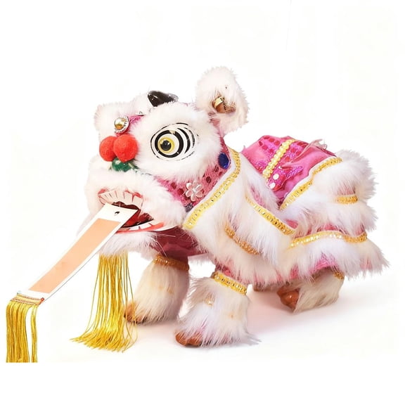 Chinese Lion Hand String Puppet with Rod, Chinese Marionette Lion Ornament Traditional, Asian Figurine -uppet, Pull String -uppet Marionette -uppet, for Holiday Party