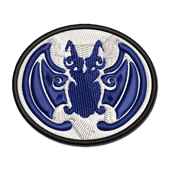 Chinese Lucky Bat Symbol of Good Fortune Applique Multi-Color Embroidered Hook & Loop Patch - 3 Inch Medium