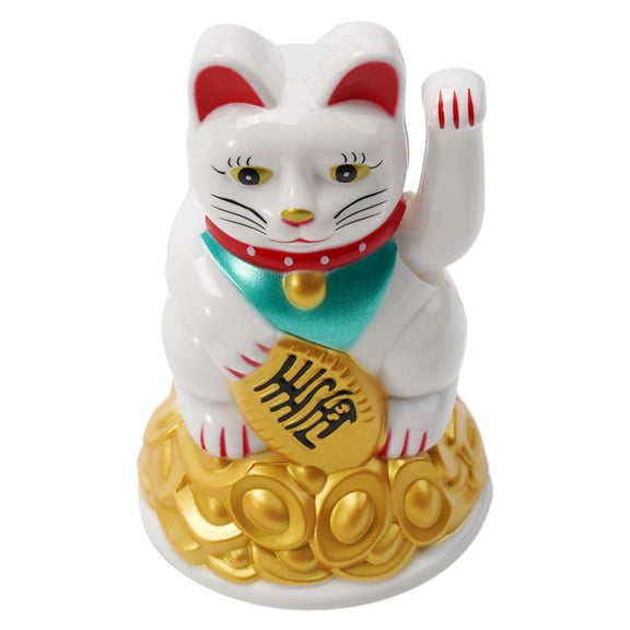Chinese Lucky Waving Cat Beckoning Maneki Neko Gold fortune Feng Shui 6.5" Inch