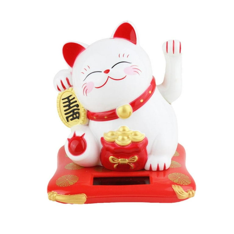 Chinese Lucky Waving Cat Figure with Moving Arm 3