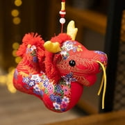 Chinese Lunar New Year Decoration Mascot Dragon Plush Doll Year Supplies Spring Festival Plush Toy Room Ornament Kid Gift