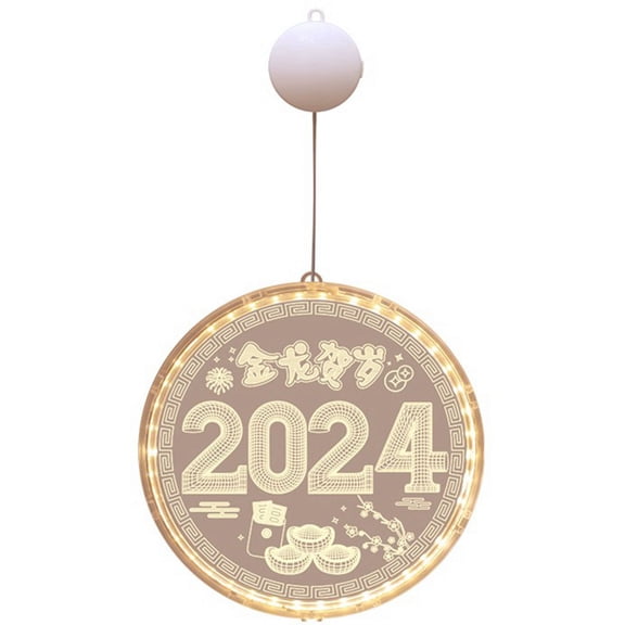 Chinese Lunar New Year Decorations Chinese New Year Festival Lights Strings Hanging Pieces Glowing Ambient Lights, B,1 x 24cm Battery Disk Always-On Hanging Lamp,As Shown