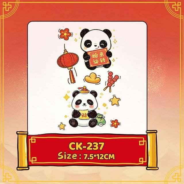 Chinese Lunar New Year Tattoo Stickers, 2025 Year of The Snake Tattoo