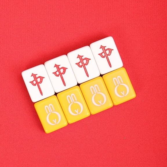Chinese Mahjong Tiles Set  Premium Mah Jong Tiles with Red & White Design, Complete Set with Wind Markers & Dice, Traditional Game for Family, Parties & Travel