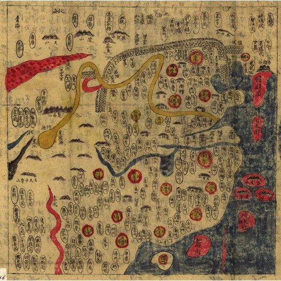 Chinese Map Poster Print (24 x 36)