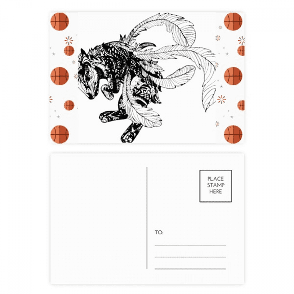 Chinese Masterpiece Mountains Rivers Drawing Basketball Postcard Set Thanks Card Mailing Side 20pcs