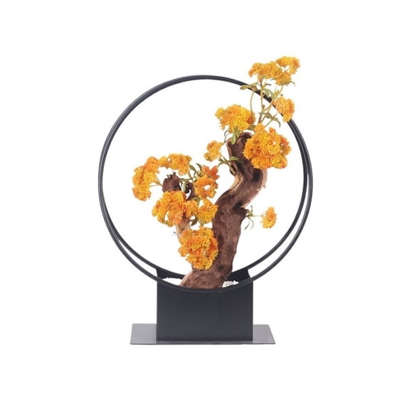 Chinese Metal Frame Cypress Tree Simulation Flower Arrangement Hotel Reception Vintage Artificial Flowers Bonsai Decoration