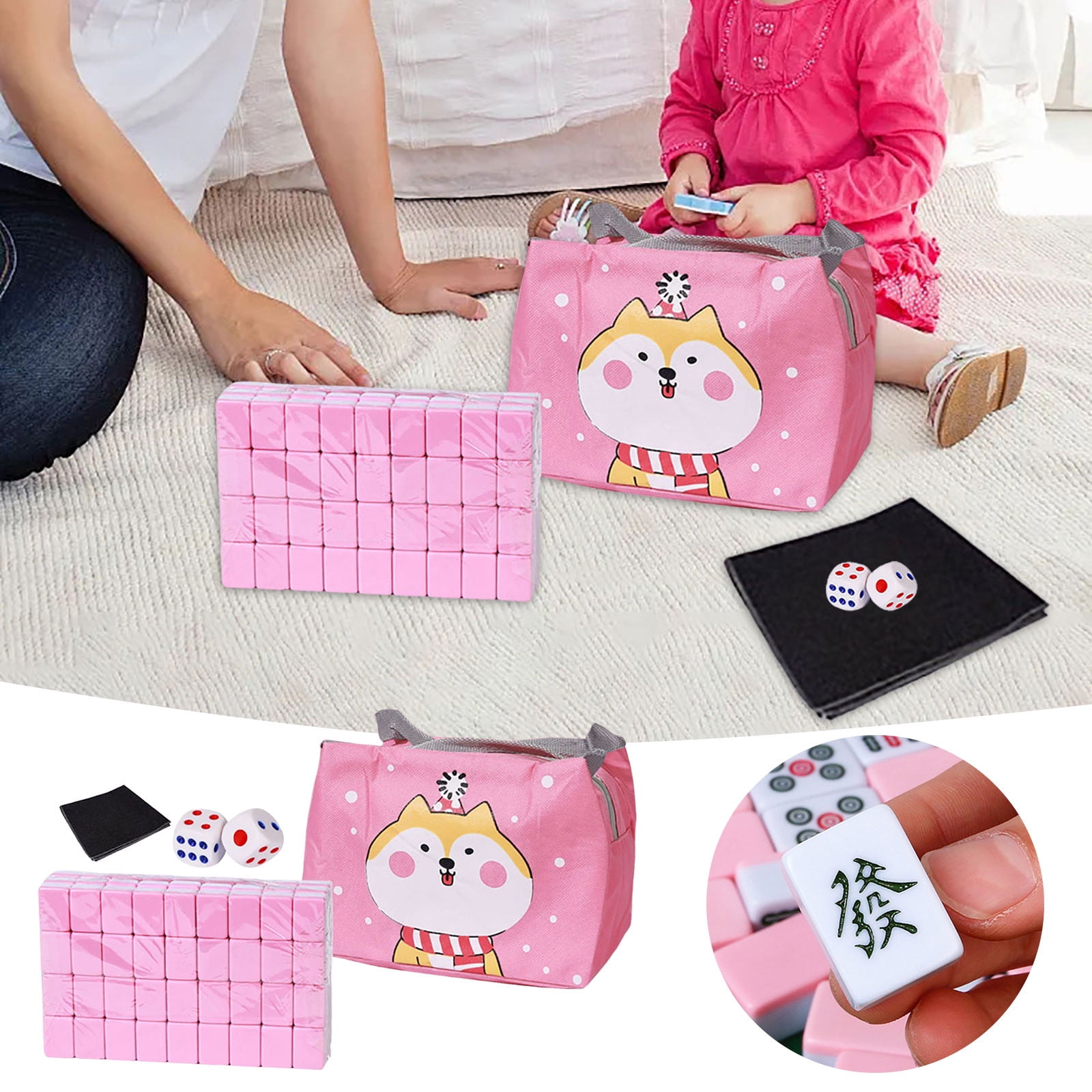 ナナ•*¨*•.¸♬︎mahalmixage x-Large Numbered Tiles Mahjong Game Set. 144 Lucky Dog
